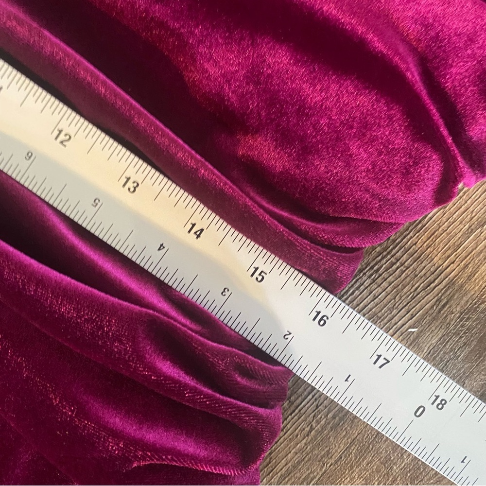 Lauren Ralph Lauren Dress Women 16 Purple Velvet Ruched Puff Sleeve Cocktail NEW - Picture 10 of 13